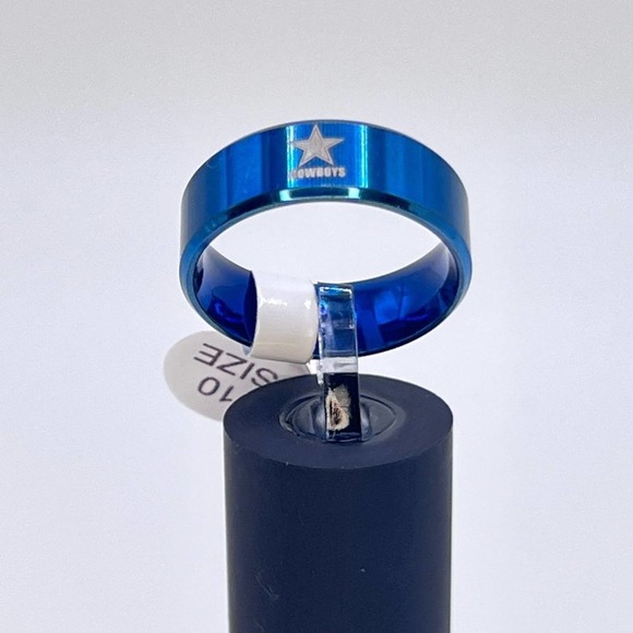 Dallas Cowboys Stainless Steel Blue Ring - Picture 2 of 7